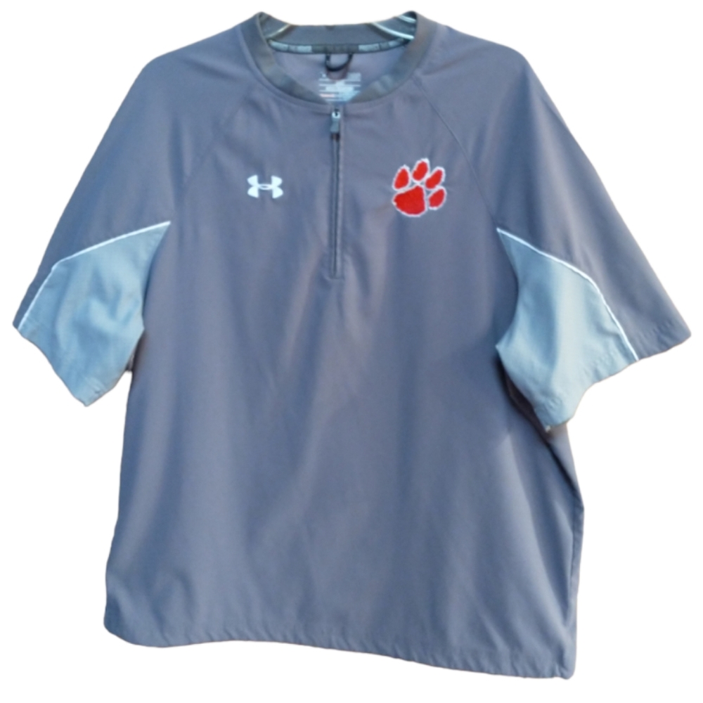 Under Armour Loose Fit Clemson Tiger Shirt Quarter Zip Sz L Men's